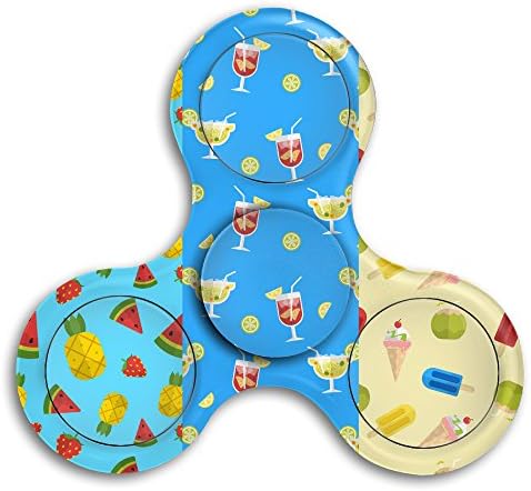 Summer Drinks Fruits Ice Fidget Spinner Hand Toy Stress Reducer For Work School Class High Speed 360 Triangle Finger For Focus , ADHD Anxiety Autism For Adult Children Kids Men Women Teenager