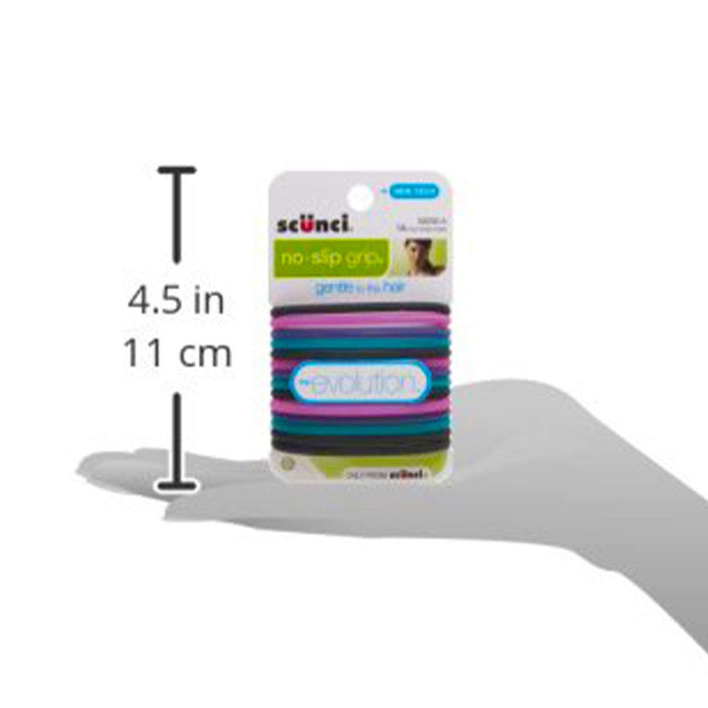 Scunci No-Slip Grip Evolution Jelly Ponytailers, Strong Hold, Assorted Colors, 14-Pcs per pack (1-Pack) : Ponytail Holders : Beauty