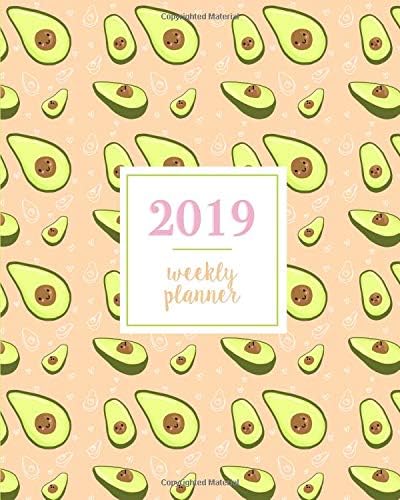 2019 Weekly Planner: Kawaii Green Avocados Peach, Weekly and Monthly Standard Professional Calendar | 1 January - 31 December 2019 Paperback – November 11, 2018