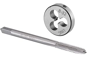 Burkit No 8-32 UNC Tap and Die Set, 8 x 32 UNC Machine Thread Tap and Round Die Right Hand