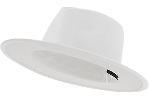 jingsha Fedora Hats for Men & Women Wide Brim Fedora Felt Panama Hat Men's Dress Hats with Belt Buckle