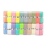 Inspirelle 5/8 Ribbon Elastic Foldover Elastics Stretch FOE Hair Ties Headbands for Baby Girls Hair Bow, 20 Colors, 1 Yard Each One (Light Colors)