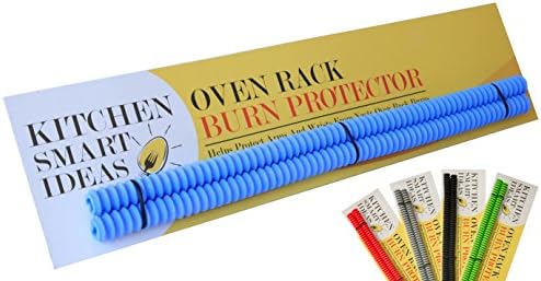 Silicone Oven Rack Burn Protector, High Heat Resistant, Prevent Nasty Arm and Wrist Burns, Food Grade, by Kitchen Smart Ideas, Set of 2, 5 Color Variations (Blue)