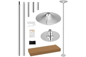 PRIORMAN Dance Pole Set -Premium Height Adjustable 7.38-8.85ft Portable 45mm Diameter 360°Spinning Dancing Pole for Home,200KGS Capacity,Drill-Free Installation with Floor-to-Ceiling Stability