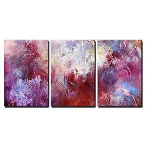 3 Piece Canvas Wall Art - Abstract Oil Paint Texture on Canvas - Modern Home Art Stretched and Framed Ready to Hang - 16"x24"x3 Panels