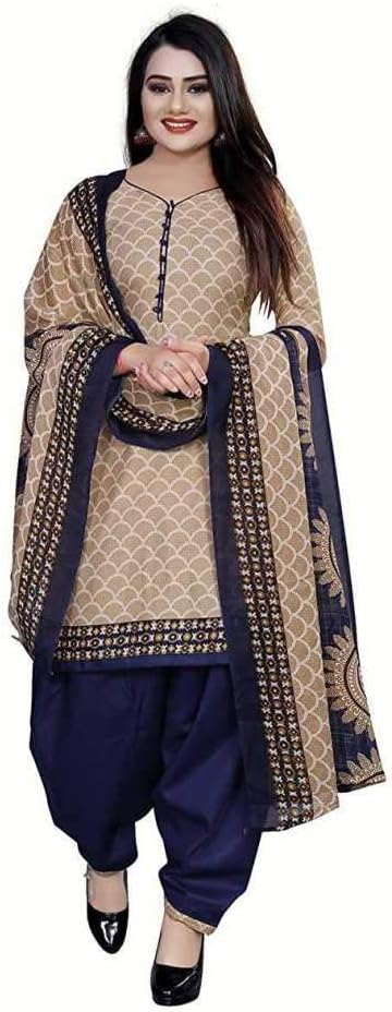 SRETANWomen's Cotton Unstitched Salwar Suit