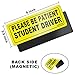 POSHINE Student Driver Magnet Car Signs - Reflective Vehicle Car Sign Bumper Sticker for New Driver (Set of 3)