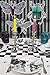 Talking Tables Truly Alice in Wonderland Checkered Fabric Table Runner for a Tea Party or Birthday, Monochrome