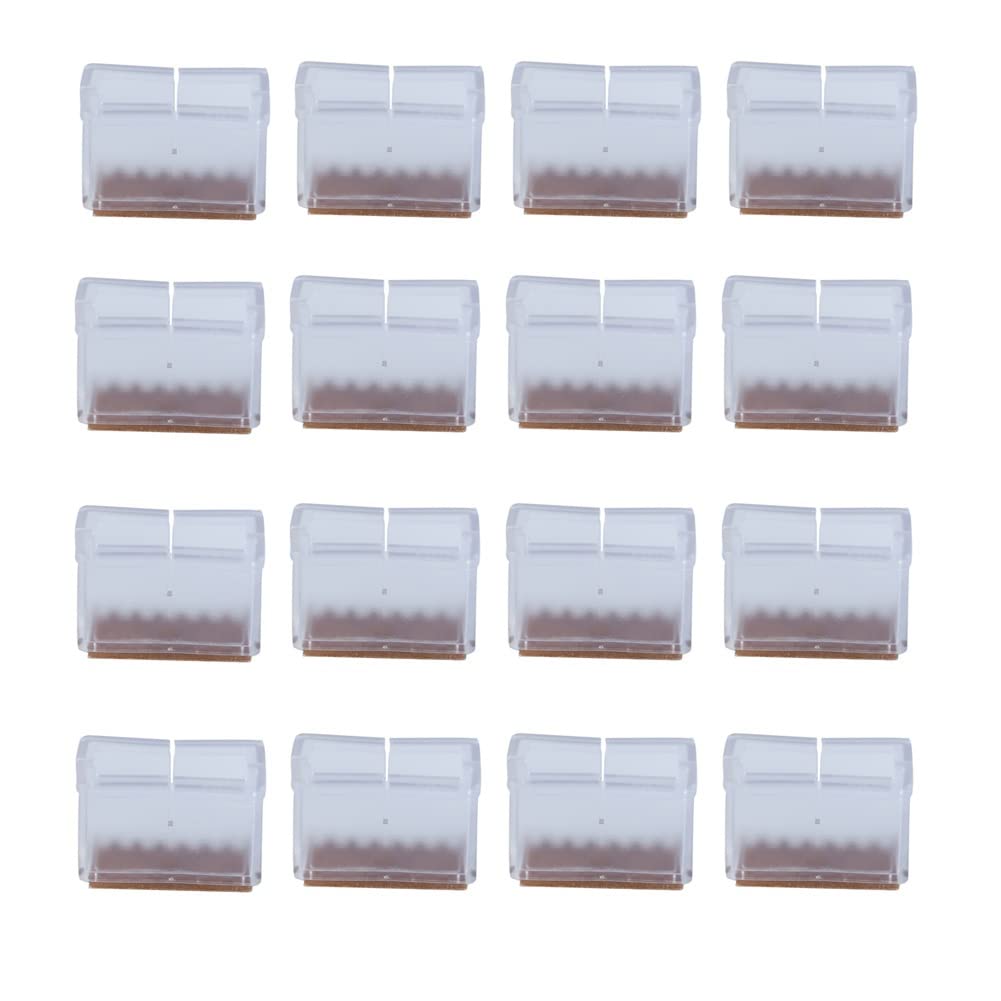 CONPHERON 16 Pcs Silicone Chair Leg Caps Floor Protector Round Square Furniture Feet Covers Fits for 25-40mm Legs