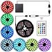 Abtong LED Strip Lights Battery Operated USB Powered LED Strip Battery Powered with RF Remote Waterproof RGB LED Strip Rope Lights Multi Color Changing 2M 6.56ft TV Backlight