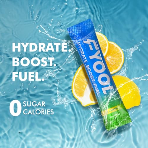 Fyool Hydration Electrolyte Powder | Electrolytes + Vitamins & Minerals | Zero Sugar & Calories | Energy Boost | Gluten-Free | Travel Essentials | Lemon Flavour | 30 Stick Packs