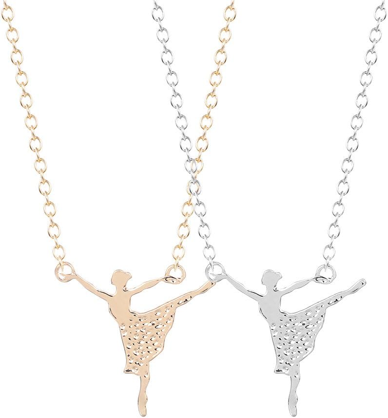 Beautiful Ballerina Girl Dance Necklace Pendant Jewelry Dancer Gift for Women Girls