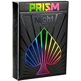 Premium Playing Cards, Deck of Cards, Cool Prism Night Gloss Ink, Best Poker Cards, Unique Bright Rainbow &amp; Red Colors for Kids &amp; Adults, Black Playing Cards Games, Standard Size