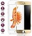 iphone 6s plus screen protector,Yoyamo 3D Full Cover High Definition Round Angle Crystal Clear High Response Hard Tempered-Glass Screen Protector for Apple iPhone 6 plus and 6s plus (Gold)