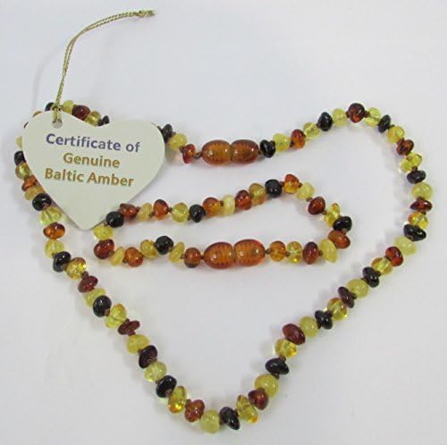 Baltic Amber Baby Teething Child Bracelet and Necklace Set Polished Rounded Beads Baroque Multicolour Beads