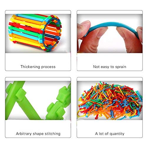 O-Toys Interlocking Toys for Kids Connecting Toys Construction Toy Kit Building Blocks Bars Educational Preschool Learning Stem Toys Shaped Puzzle Game Playset (420pcs) - Thumbnail 2