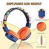 Baseman-Kids-Headphones-with-Microphone-Wired-On-Ear-Headsets-with-Safe-Volume-Limited-85-dB-Foldable-and-Adjustable-Headphones-with-a-35mm-Jack-Cord-for-ChildrenSchoolCellphoneTablet-Orange BASEMAN Kids Headphones with Microphone, Cute Football Design Wired On-Ear Children Headphones with Volume Limit…