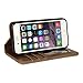 GMYLE iPhone 6s Case, Book Case Vintage for iPhone 6/6s -Classic Crazy Horse [Brown]