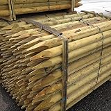 Suregreen Round Fence Posts 1.5m 50mm 5 Pack Green Treated Stakes view 6