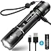 Rechargeable Flashlight, BYB F18 LED Tactical Flashlight, 800 Lumens Super Bright Pocket-Sized CREE LED Torch with Clip, IP67 Water Resistant, 5 Modes for Camping, Hiking, Emergency & EDC (Black)