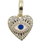 GLD Small Coin Evil Eye Heart Pendant - Gold