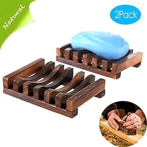 Handmade Wooden Soap Dish Holder Natural Wood Soap Tray Case for Bathroom Shower Bathtub Kitchen