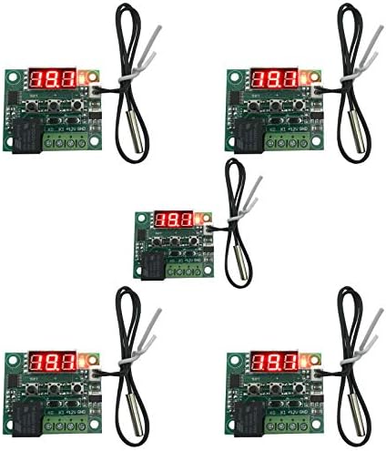 KORADA W1209 12V DC Digital Temperature Controller Board Micro Digital Thermostat -50-110°C Electronic Temperature Temp Control Module Switch with 10A One-Channel Relay and Waterproof (5)