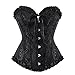 frawirshau Women's Lace Up Boned Overbust Corset Bustier Bodyshaper Top