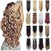 FIRSTLIKE Grade 7A 160g 23-24 Inch Real Thick Double Weft Full Head Clip In Hair Extensions, Dark Blonde Mix Light Blonde, 24