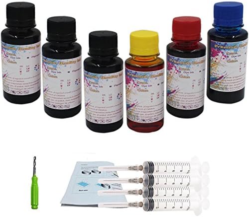 INKMATE 100ml Dye Ink 6 Pack ( 3BK 1C 1M 1Y ) for PG-240 CL-241 Refill Ink Use in Canon PIXMA MG3520 MG4220 MX392 MX439 MX512 MX522 Printers