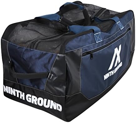 Ice Hockey Equipment Bag - Breathable, Durable Heavy Duty with Mesh Top, 32in, Navy by Ninth Ground