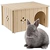Ferplast-Sin-4647-Rabbit-House-37-x-277-x-20-cm Ferplast Rabbit House, Guinea Pig Wooden House, Small Pet House, FSC Certificated Wood, 37 x 27,7 x 20 cm