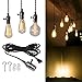 Light Socket with Cord, 15ft/4.5m Hanging Light Cord with E26 E27 Socket, UL Listed, On/Off Button - Hooks - 2-Prong AC Power Plugs, Sturdy Extension Hanging Lamp Cord Cable