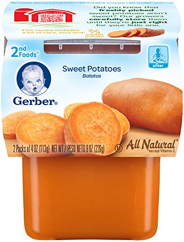 Gerber 2nd Foods Sweet Potatoes, 4 Ounce Tubs, 2 Count (Pack of 8)
