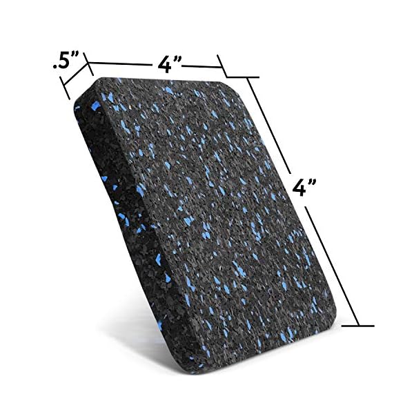 [6 Pack] Exercise Equipment Mat 4″ x 4″ x 0.5″ Pads Treadmill Mat for