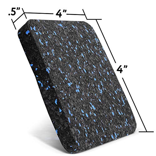 [6 Pack] Exercise Equipment Mat 4" x 4" x 0.5" Pads Treadmill Mat for