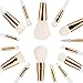 Summifit 15 Pcs Professional Makeup Brushes Set Powder Foundation Contour Blending Eyeshadow Eyeliner Bronzer Lip Brush Kit (White Rose Gold)
