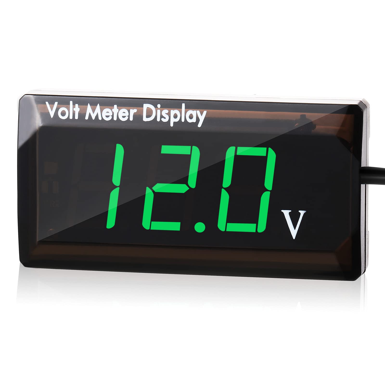 Weewooday 12V Digital Voltmeter, LED Display Voltage Meter Car Panel for Vehicle Motorcycle Truck ATV SUV, Voltage Meter Gauge 4-28V, Waterproof Dustproof Shockproof