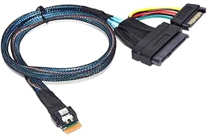 Bloepum Slimline U. 2/U. 3 SSD Cable 50cm SAS SFF-8654 4i to SFF-8639 for Computer Data Cable U. 2 U. 3