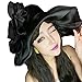 LETSQK Women's Kentucky Derby Church Dress Organza Wide Brim Sun Hat