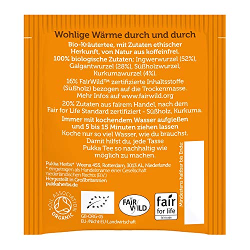 Pukka | Bio-Kräutertee âDrei Ingwerâ | Ingwer, Kurkuma und Galgant | 4 x 20 Teebeutel – Bild 5