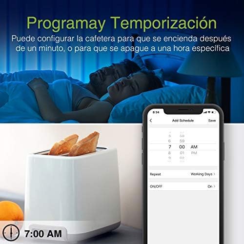 Mini Enchufe Inteligente Wifi con 2 Toma Controlar Individual Compatible con Alexa y Google Home Monitor de Energa Control RemotoTemporizacinGosund Seguro Diseo 2 1 Smart Plug Ahorrar Espacio