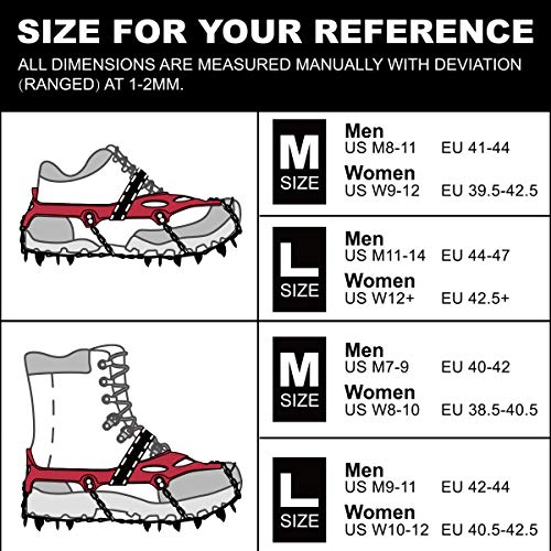 image for BG-Rhino Heavy Duty Trail Spikes 16-Spikes Ice Grip Snow Cleats Footwe