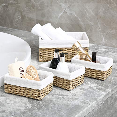HOSROOME Handmade Wicker Storage Baskets Set Woven Decorative Organizing Nesting Baskets for