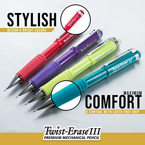 Pentel TwistErase III Mechanical Pencil with Lead and Eraser Refills