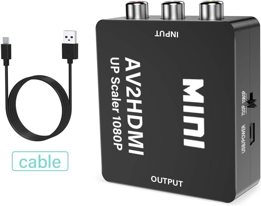 KLKE RCA to HDMI Converter 1080P Mini CVBS to HDMI Composite Video Audio Converter AV to HDMI Converter Supports NTSC PC Laptop Xbox PS4 PS3 TV STB VHS VCR Camera DVD: Electronics