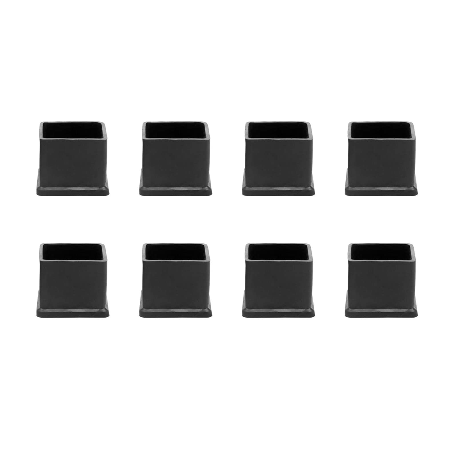 METALLIXITY Chair Leg End Cover (30mm x 30mm) 8Pcs, Square Rubber Furniture Feet Caps Floor Protector - for Sofa Table Patio Chairs, Black