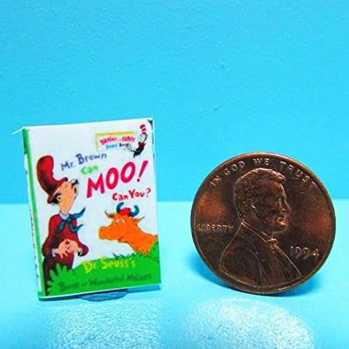 Dollhouse Miniature Replica of Book Dr Seuss Mr Brown Can Moo! Can You? B - My Mini Fairy Garden Dollhouse Accessories for Outdoor or House Decor