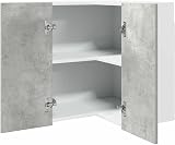 vidaXL Hanging Corner Cabinet - Engineered Wood - Concrete Grey 57x57x60 cm view 4