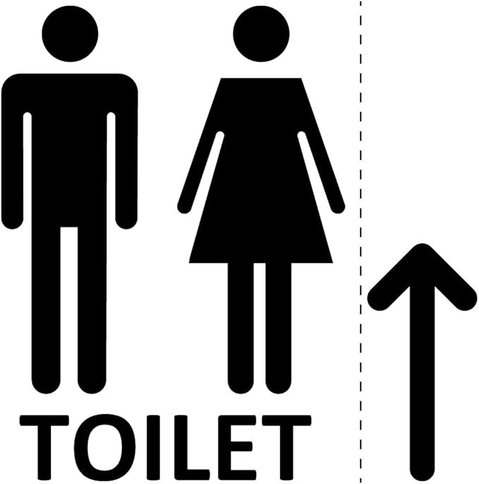 Amazon トイレ 案内 シール ステッカー Toilet文字と矢印のお手洗い トイレ案内マーク カッティングステッカー シール 光沢タイプ 耐水 屋外耐候3 4年 黒 0 ウォールステッカー オンライン通販